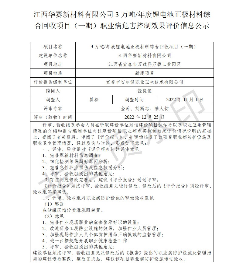 江西華賽新材料有限公司3萬噸年廢鋰電池正極材料綜合回收項(xiàng)目（一期）職業(yè)病危害控制效果評價信息公示.jpg