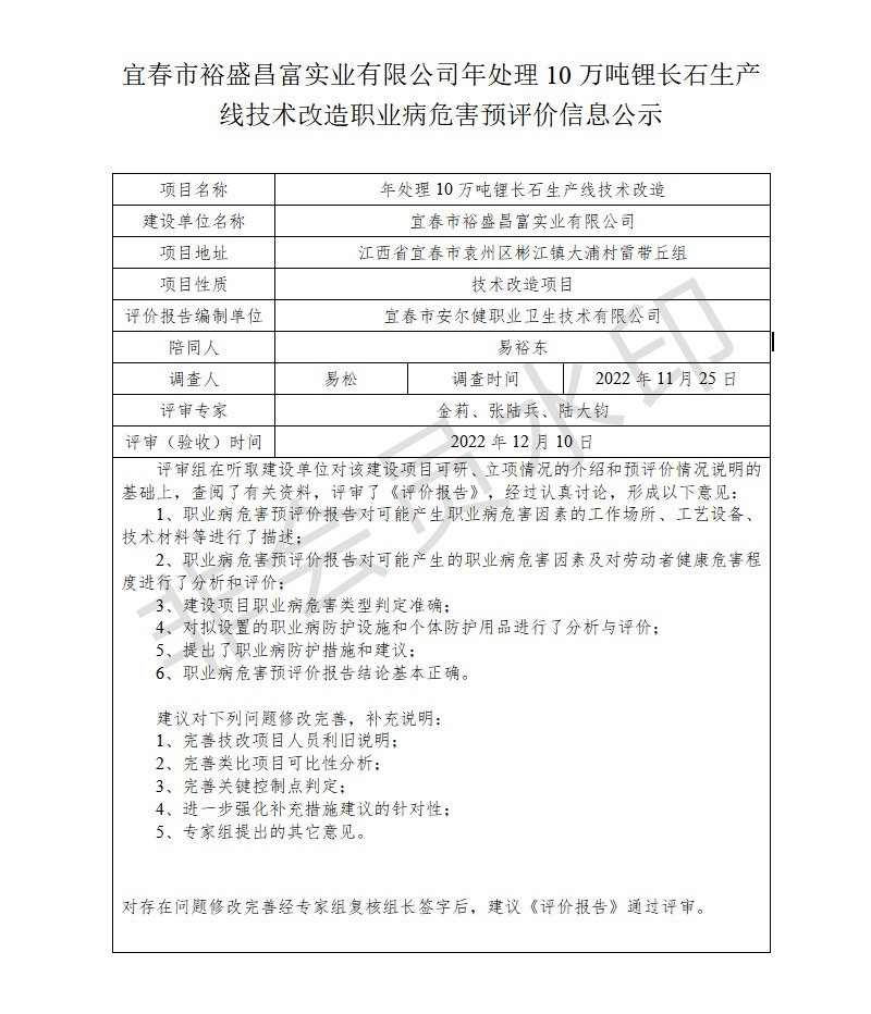 宜春市裕盛昌富實(shí)業(yè)有限公司年處理10萬噸鋰長(zhǎng)石生產(chǎn)線技術(shù)改造職業(yè)病危害預(yù)評(píng)價(jià)信息公示.jpg